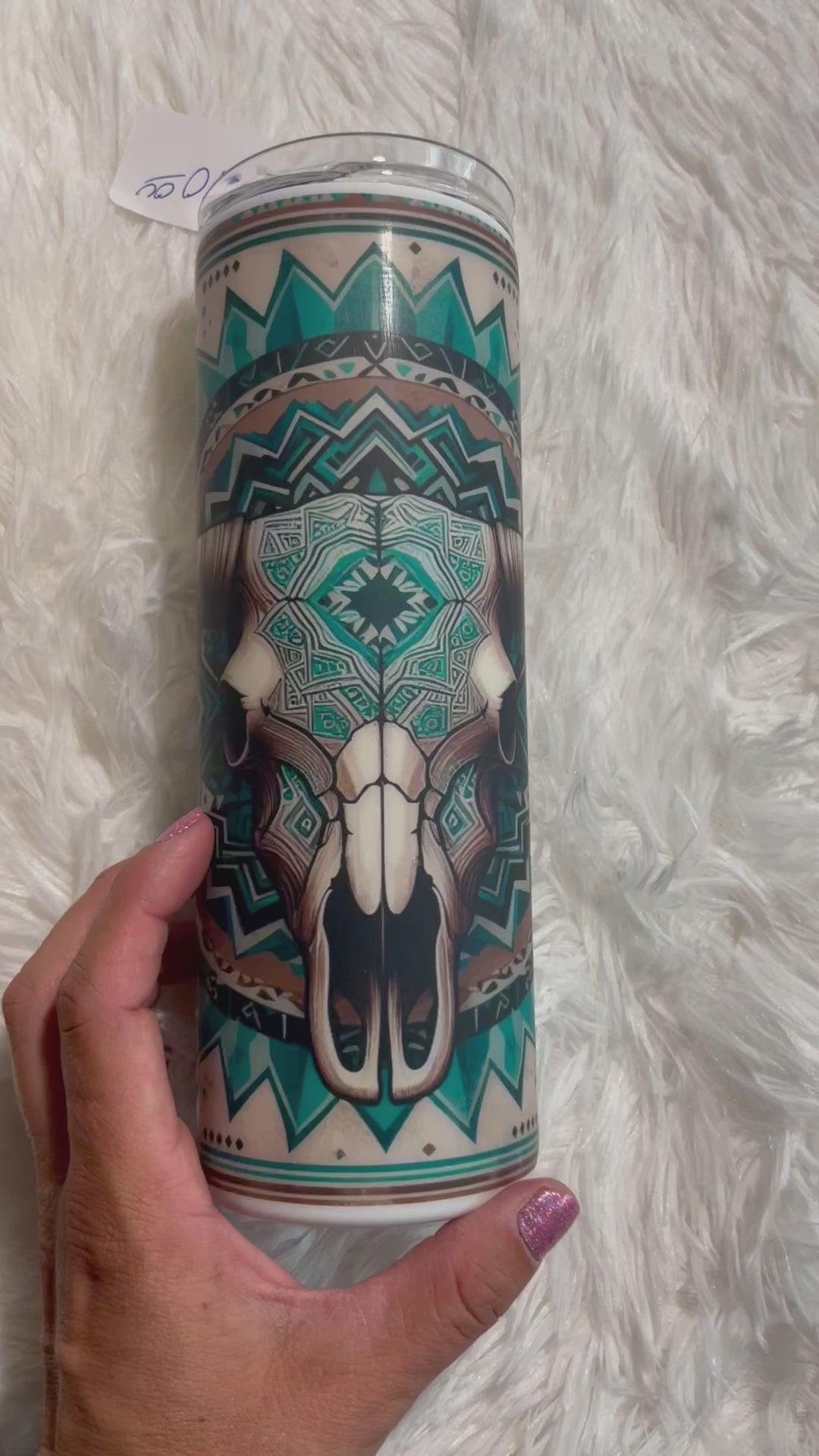 Bull skull 20 oz. Skinny Tumbler