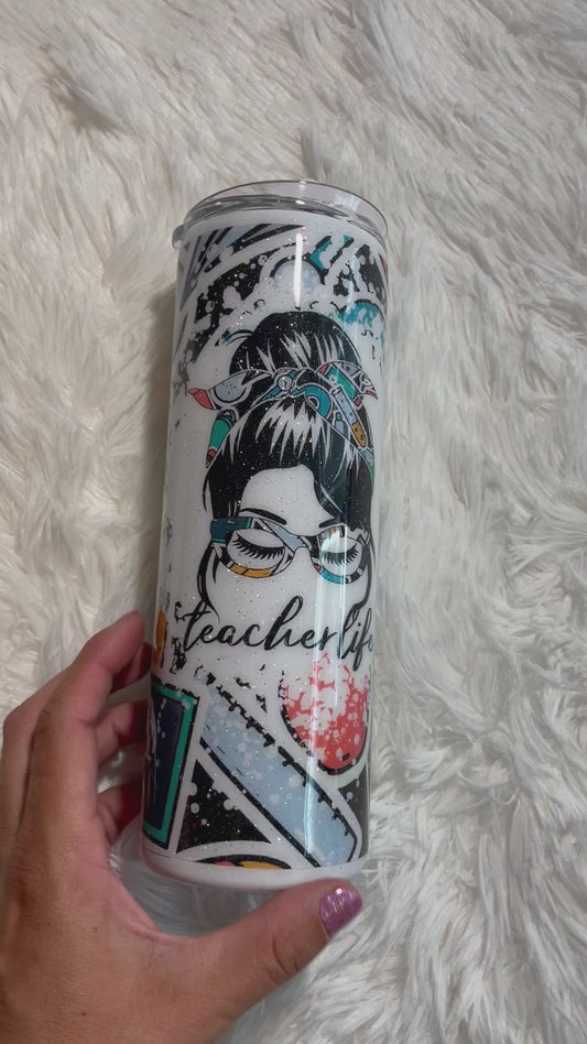 Teacher Life 20 oz. Skinny Tumbler